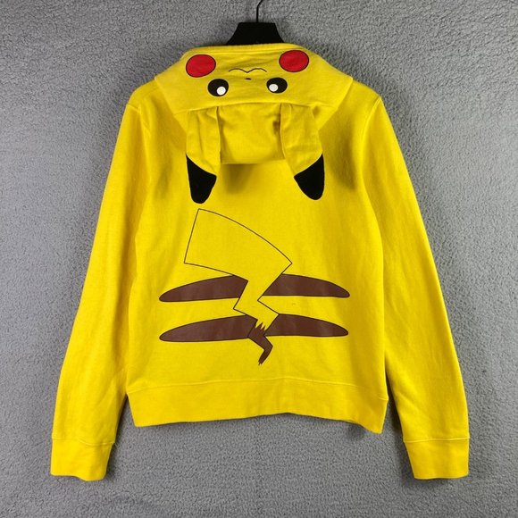 Pikachu Pokemon Hoodie Size XL Costume Jacket Sweatshirt Youth Full Zip Yellow - Picture 6 of 10